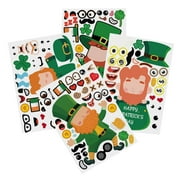 BKBP 25 Sheet St. Patrick's Day Window Clings Green Gnome Lucky Clover Pattern Window Decals Watercolor Gnomes Double-Sided Window PVC Stickers for Irish Holiday Party Decoration Supplies
